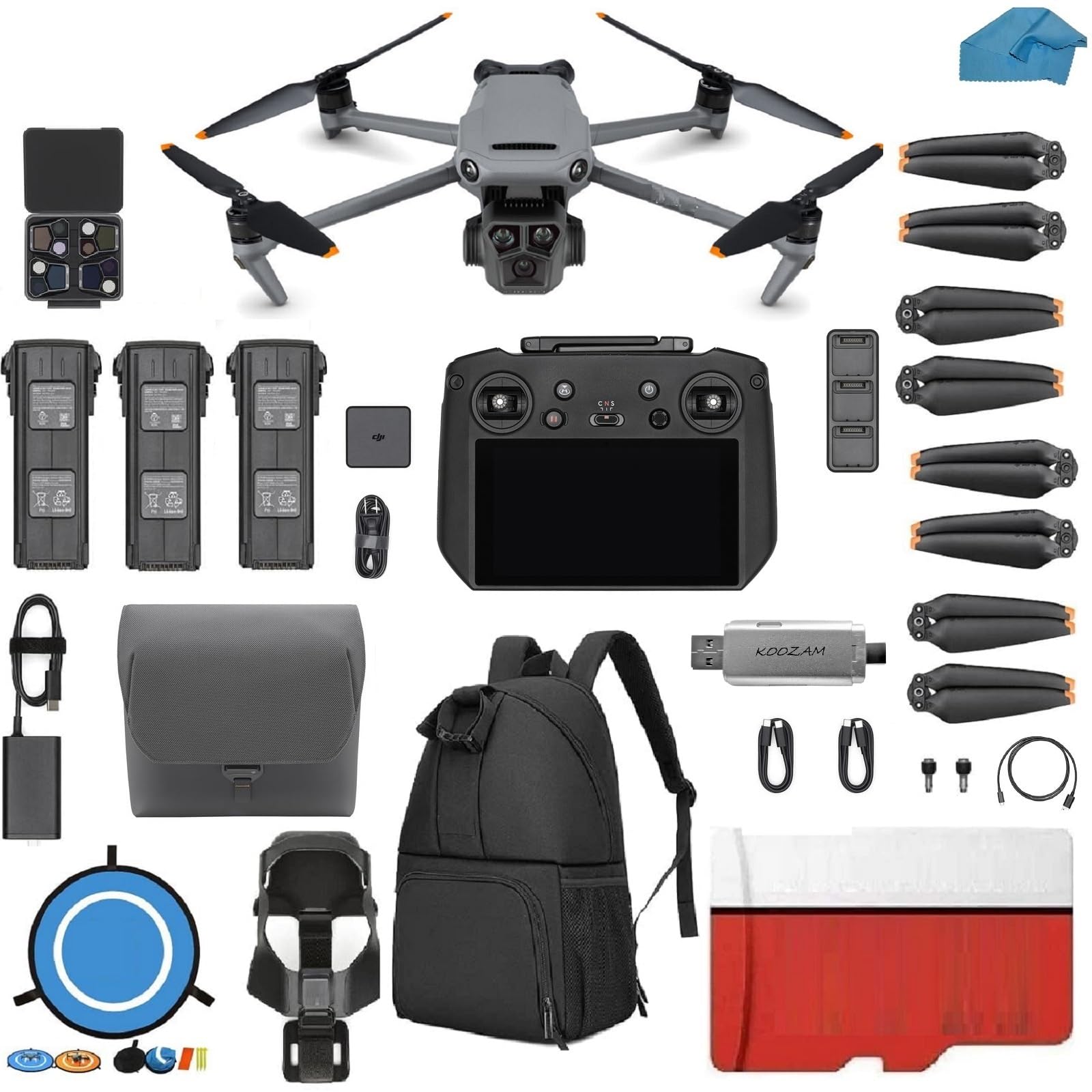 DJI Mavic 3 Cine PRO Premium Combo With the DJI RC Pro Controller, 43-Min Flight Time 5.1K Video Camera Drone, with 3 Batteries, 128 GB SD Card, 2 ND Filter Sets, Waterproof Backpack, Landing Pad and More