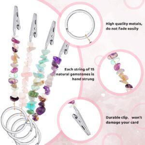 6 Pieces Credit Card Puller Gemstone Debit Bank Card Grabber Handmade for Long Nails Multi Use Clip Touchless ATM Card Grabber for Women Girls