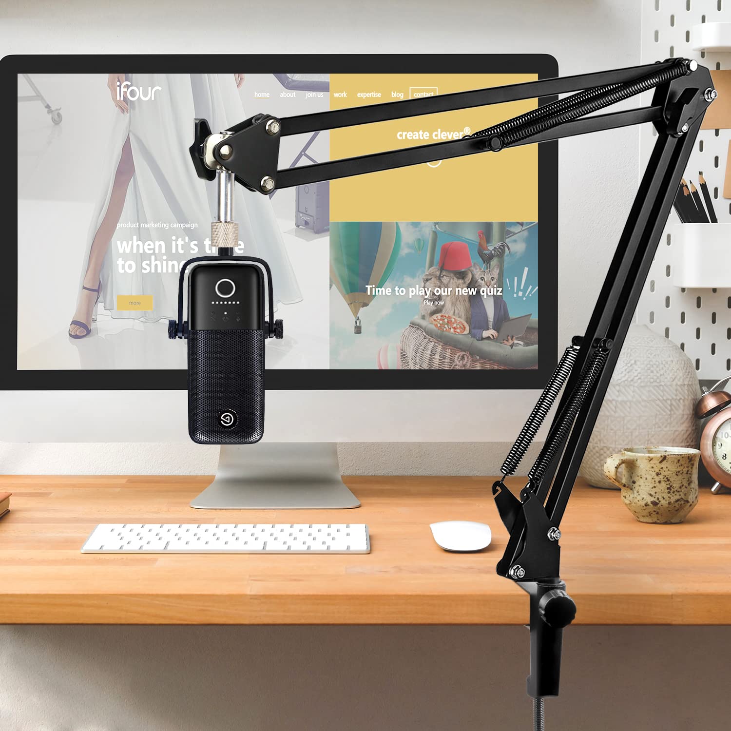 For Elgato Wave 3 Boom Arm, Mic stand Compatible with Elgato Wave 3 Microphone, Mic Stand Desk for Elgato Wave 3 for Broadcasting Recording Game by WIBOND