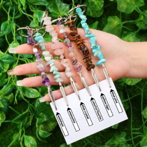 6 Pieces Credit Card Puller Gemstone Debit Bank Card Grabber Handmade for Long Nails Multi Use Clip Touchless ATM Card Grabber for Women Girls