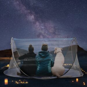 eighteentek clear pop up sports tent camping stargazing transparent outdoor bubble 2 person capsule portable weather proof pod instant cold protection shelter 88"x54"x39"h