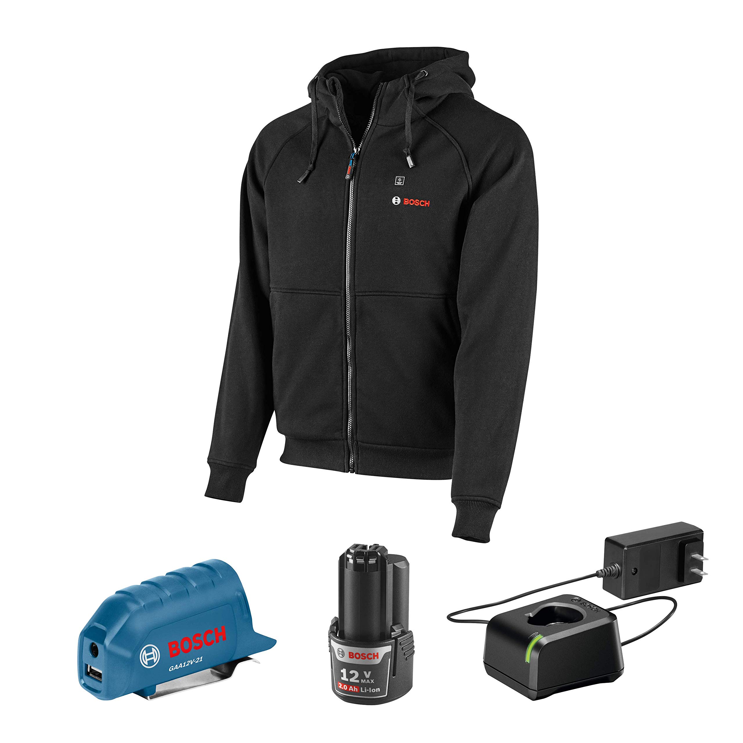 BOSCH GHH12V-20SN12 12V Max Heated Hoodie Kit BAT414 12-Volt Max Lithium-Ion 2.0Ah High Capacity Battery