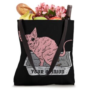 Goth Occult Your Opinion Satan Sphynx Cat Grunge Punk Tote Bag