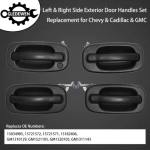 Exterior Door Handles Set, Compatible with 1999-2007 Chevy Silverado Suburban Tahoe Avalanche, GMC Sierra Yukon, Cadillac Escalade, Front Rear Left Driver & Right Passenger,15034985 15721572 GM1520105