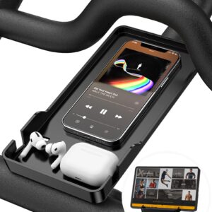 Phone Holder for Peloton Bike And Accessories, Built-in Anti-Slip Silicone mat Mount Tray, Peloton Phone Holder for iPhone, iPad - Easy Installation