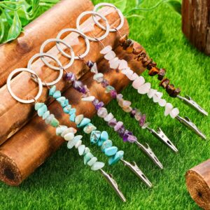 6 Pieces Credit Card Puller Gemstone Debit Bank Card Grabber Handmade for Long Nails Multi Use Clip Touchless ATM Card Grabber for Women Girls