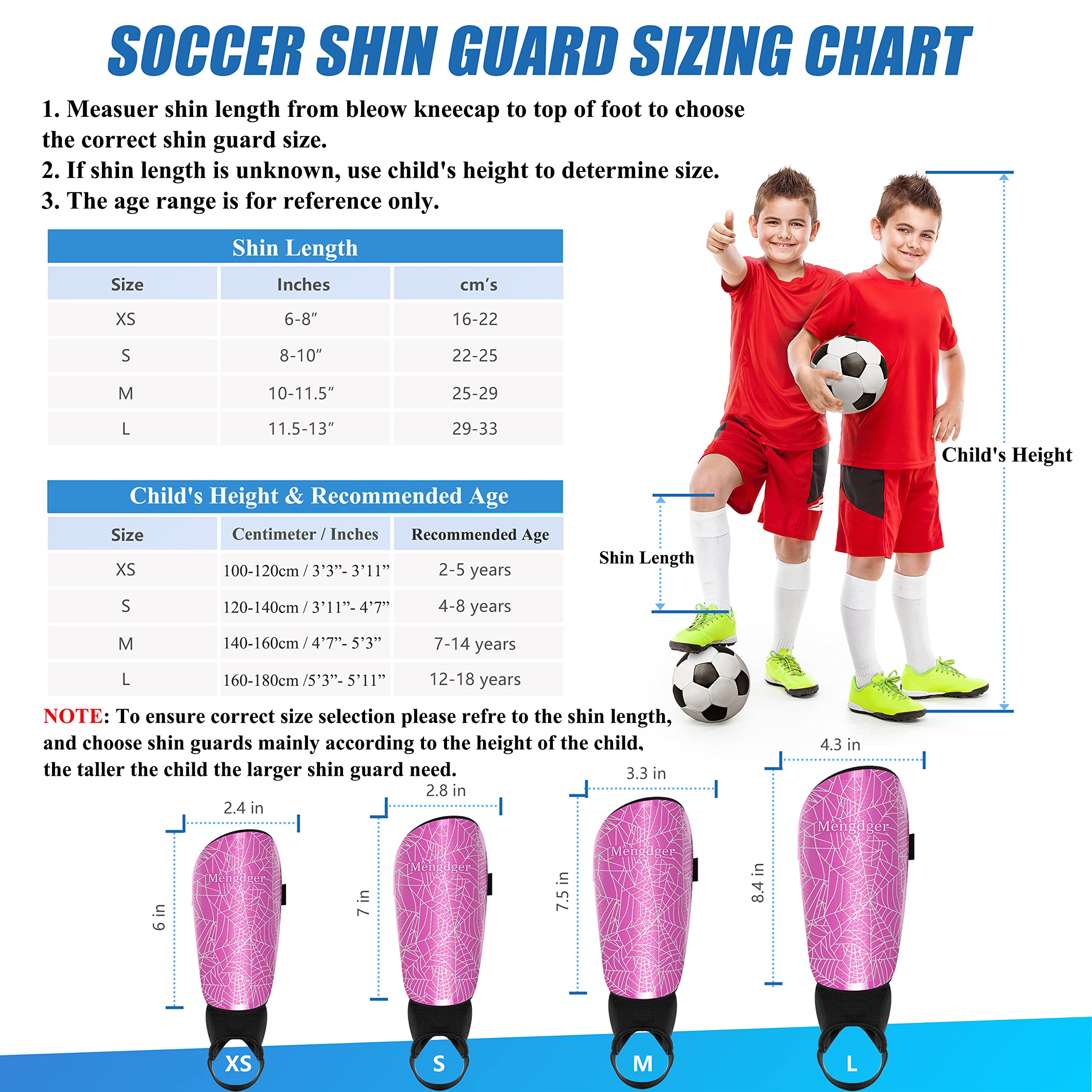 Shin Guards Soccer Youth Kids with Ankle Support Boys Girls Toddler Shin Pads Sleeves EVA Cushion Protection Reduce Shocks Injurie Calf Protective Gear for 4 5 6 7 8 9 10 11 12 Years Old (S, Pink)