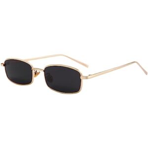 Dollger Retro Rectangle Sunglasses for Women Men Square Narrow Hip Hop Small Frame Sun Glasses