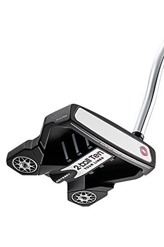 Odyssey Right Putter 2-Ball Ten Ten Lined Double Vent (Mallet, 34 Inch, Stroke LAB Shaft), Men's, Black