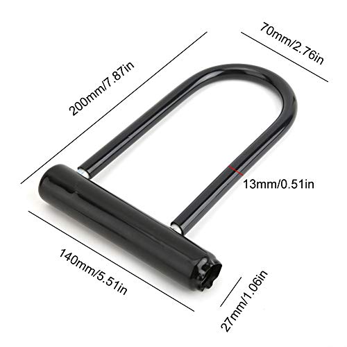 Kadimendium Anti-Theft U-Lock, Anti-Theft Heavy Duty Simple and Quick Operation U-Lock Bike Anti-Theft Lock Bike Security Lock Zinc Alloy Black for Bicycle