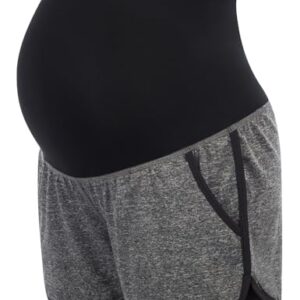 Maternity Athletic Shorts Set 2pcs Quick-Drying 2 in 1 Workout Stretchy Soft Shorts Set 2pcs Dark Gray+Navy S