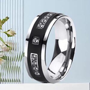 1Pc/2Pcs Exquisite Smooth Surface Wedding Bands Alloy Simple Cubic Zirconia Hers His Rings Charm Jewelry Finger Bands