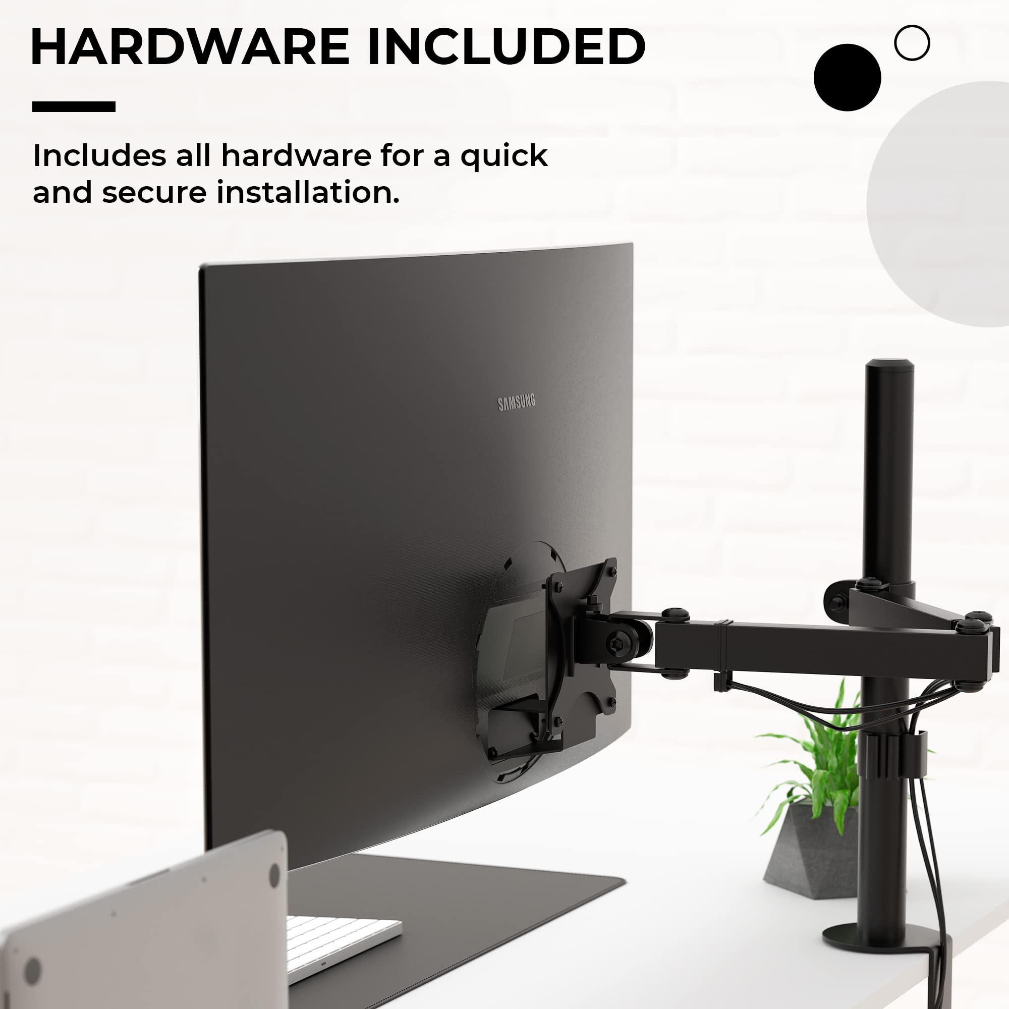 HumanCentric VESA Mount Adapter Compatible with Samsung Curved Monitors U32R590, U32R590C, U32R592, and U32R591, VESA Adapter Bracket for VESA Stand, Arm or Desk Mount with 75x75 or 100x100 mm