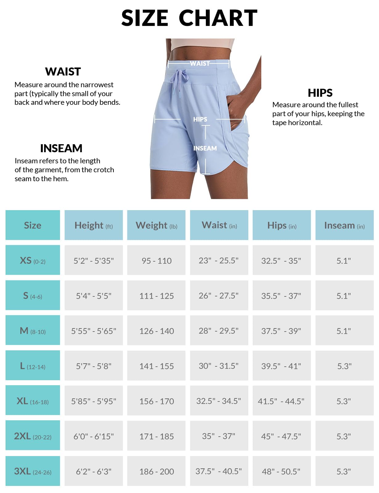 BALEAF Women's 5" Workout Shorts Athletic Running Shorts High Waisted with Zipper Pocket Gym Quick Dry Hiking Sports Light Blue L