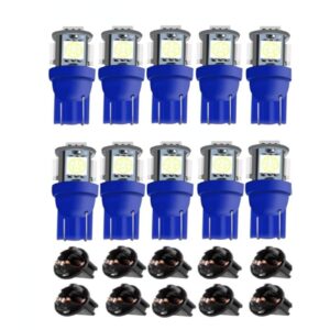 cusmme 10pack t10 194 168 led light bulb pc194 pc195 pc160 pc161 pc168 instrument panel gauge cluster dashboard automotive light bulb ice blue