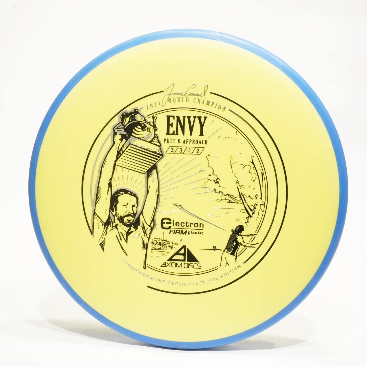 Axiom Envy (Electron Firm) James Conrad Special Edition Putter & Approach Golf Disc, Pick Weight/Color [Stamp & Exact Color May Vary] Yellow 173-174 Grams