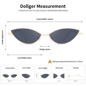 Dollger Cat Eye Cute Sunglasses for Women Men Triangle Vintage Trendy Cool Sun Glasses