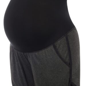 Maternity Athletic Shorts Set 2pcs Quick-Drying 2 in 1 Workout Stretchy Soft Shorts Set 2pcs Navy+Black M