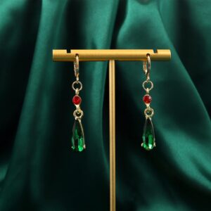 Howl's Earrings Necklace Mobile Castle Earrings Necklace Ring for Cosplay Women Men Inspired Necklace Green,Water Earrings for Howl's Fans Mobile Castle Fans