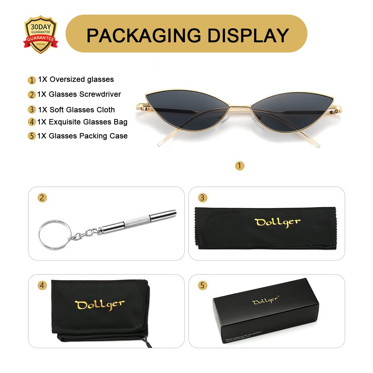 Dollger Cat Eye Cute Sunglasses for Women Men Triangle Vintage Trendy Cool Sun Glasses