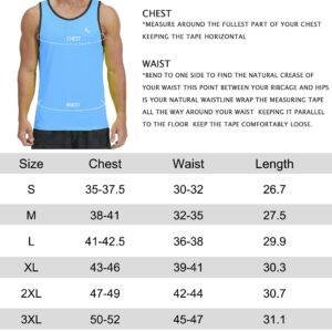 KPSUN Men's Quick Dry Swim Tank Tops Workout Athletic Gym Bodybuilding Fitness Sleeveless Beach Shirts Big and Tall(Sky Blue,M)