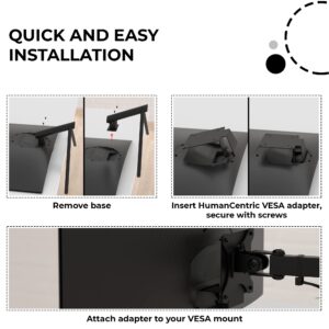 HumanCentric VESA Mount Adapter Compatible with Samsung Curved Monitors U32R590, U32R590C, U32R592, and U32R591, VESA Adapter Bracket for VESA Stand, Arm or Desk Mount with 75x75 or 100x100 mm