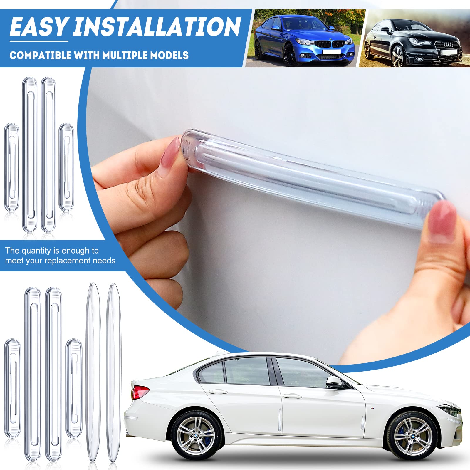 Cabinet Door Bumper Clear Silicone Door Stopper Wall Protector Car Anti Collision Bumper Adhesive Automotive Bumper Guards for Car Doors, Drawers(6 Pieces)