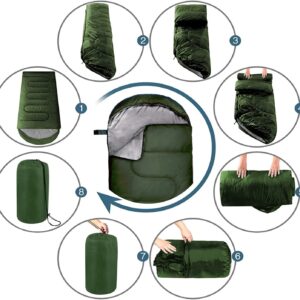 Cold Weather Sleeping Bag for Adults, Teens, Kids, Hooded Sleeping Bag with Compression Sack for Camping, Backpacking, Extreme Cold, Indoors or Outdoors