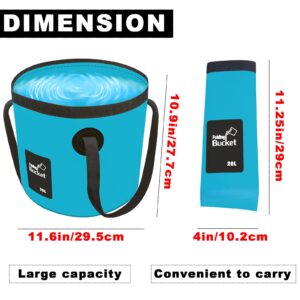 ODDIER 2 Pack portable Collapsible Bucket 5 Gallon, Folding Water storage container with handle, portable wash Basin for fishing car washing camping hiking(20L)-Blue