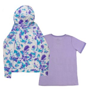 Nickelodeon That Girl Lay Lay Hoodie and T-Shirt Combo 2-Pack for Girls, Girls Hooded Sweatshirt and Tee Bundle Set (Tye Dye/Purple, Size 6/6X)