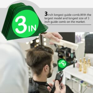 3 Inch Hair Clipper Combs Guides, Hair Clipper Guards 1 & 1/4" 1 & 1/2" 2", Mega NO.16 NO.12 NO.10 fits for most Wahl Clippers (8pcs Mega Set, Green)