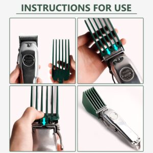 3 Inch Hair Clipper Combs Guides, Hair Clipper Guards 1 & 1/4" 1 & 1/2" 2", Mega NO.16 NO.12 NO.10 fits for most Wahl Clippers (8pcs Mega Set, Green)