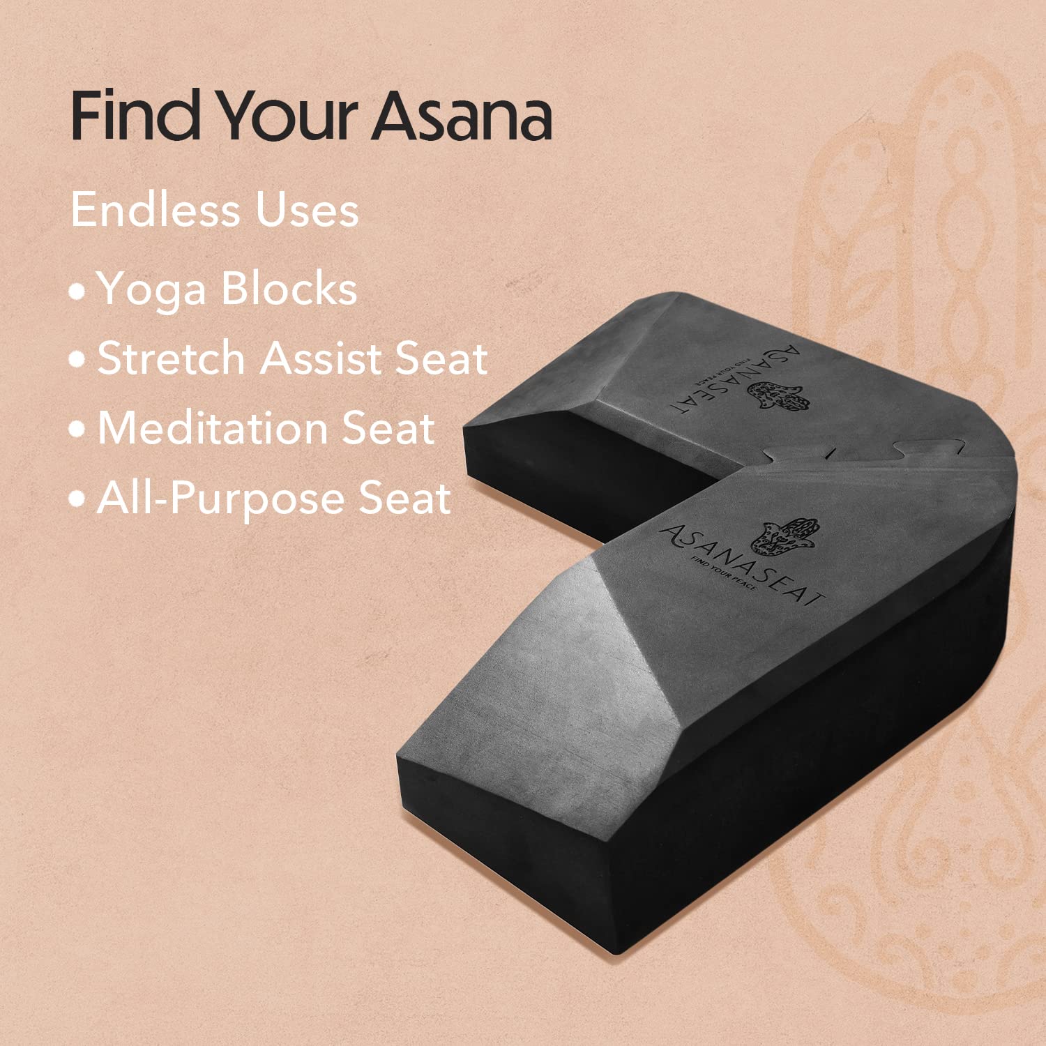 Asanaseat Multifunctional Yoga Block, Set of 2, Use as Meditation Seat, Floor Seat, Stretching Blocks and Added Stability During your Practice, Interlocking Lightweight EVA Foam