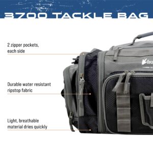 FROGG TOGGS Heavy Duty Fishing Tackle Duffle Bag, Includes Bait Trays,Black