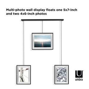 Umbra Exhibit Picture Frame Gallery Set, Adjustable Wall Collage Displays Three 8x10" Photos, Set of 3 Large, Black