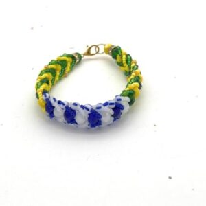 Ilde Tejido de Yemaya/ Orula - Yemaya/ Orula Religious Bracelet, blue, green, yellow, One Size