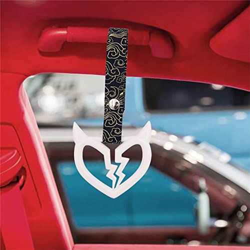 Devil Demon Broken Heart White JDM TSURIKAWA Ring Subway Train Bus Handle Strap Charm Drift