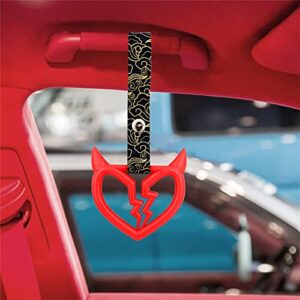 Devil Demon Broken Heart RED JDM TSURIKAWA Ring Subway Train Bus Handle Strap Charm Drift