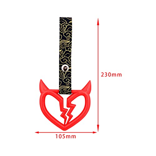 Devil Demon Broken Heart RED JDM TSURIKAWA Ring Subway Train Bus Handle Strap Charm Drift