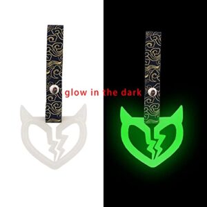 Devil Demon Broken Heart GLOW IN THE DARK GREEN JDM TSURIKAWA Ring Subway Train Bus Handle Strap Charm Drift