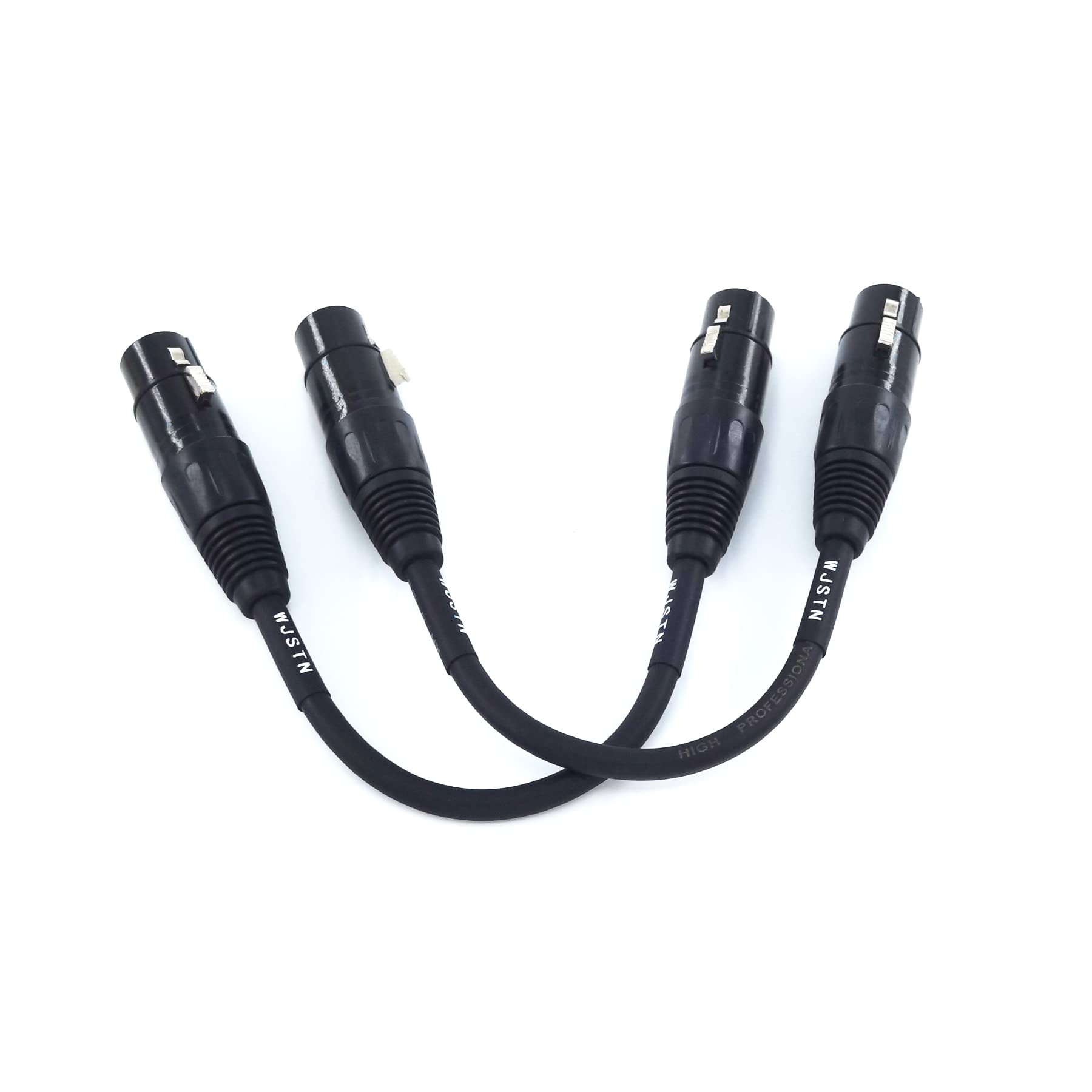 WJSTN Suanqi 3pin XLR Female Microphone Cable XLR to XLR Cables, Female to Female XLR Adapter Cable DMX Cable Patch Cords 2Pack (6in).