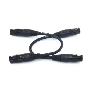 WJSTN Suanqi 3pin XLR Female Microphone Cable XLR to XLR Cables, Female to Female XLR Adapter Cable DMX Cable Patch Cords 2Pack (6in).