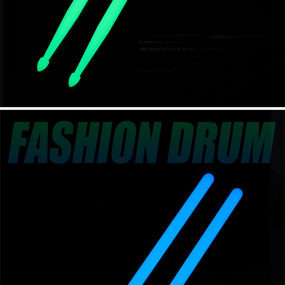 Night Light Drumsticks, 5A Luminous Light Up Drum Sticks, Bright Luminous Glow in The Dark Drumsticks, Bright Light Up Drum Sticks for Adults Kids Professional, Blue