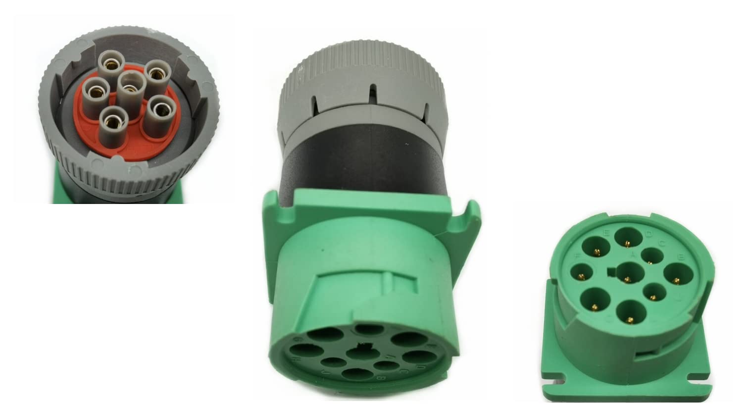 Green 9pin J1939 Type 2 to 6pin J1708 Adapter