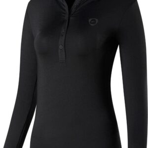 Sportides Women's Sport Long Sleeve Golf Tennis T-Shirt SWT326 Black L