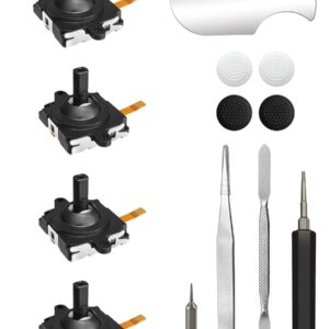 Analog Joystick Repair Kit for Oculus Quest 2 Controller/Meta Quest 2 Controller - Quest 2 Controller Replacement: 4 Joysticks, T5 Screwdriver, Tweezer, Pry Tool, 4 Protective Caps for Oculus 2