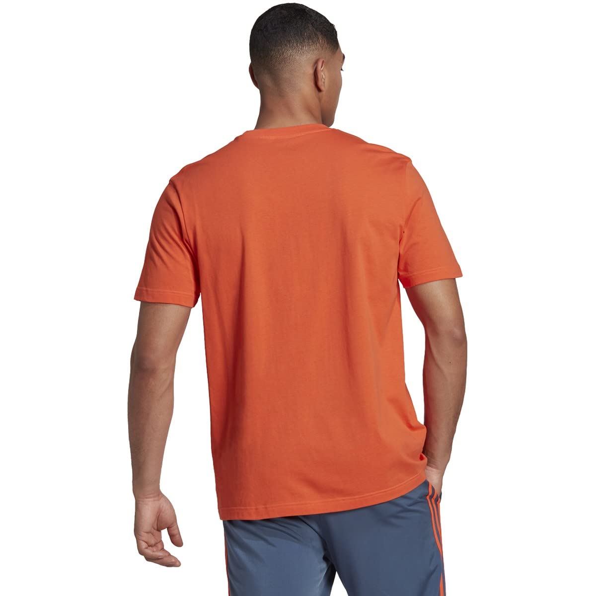 adidas Men's Essentials Brandlove Tee, Semi Impact Orange/Black, Medium