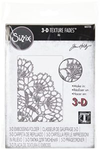 sizzix 3-d texture fades embossing folder doily by tim holtz, 665735, multicolor