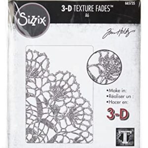 Sizzix 3-D Texture Fades Embossing Folder Doily by Tim Holtz, 665735, Multicolor