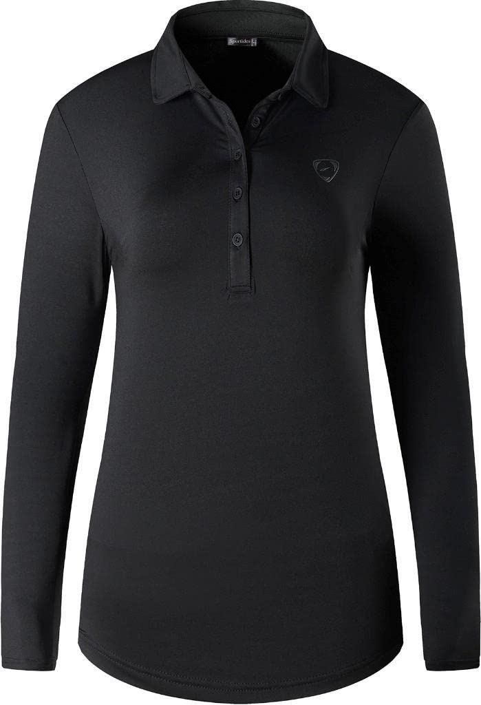 Sportides Women's Sport Long Sleeve Golf Tennis T-Shirt SWT326 Black L